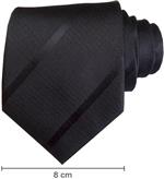 Plain Satin Striped Ties - Black